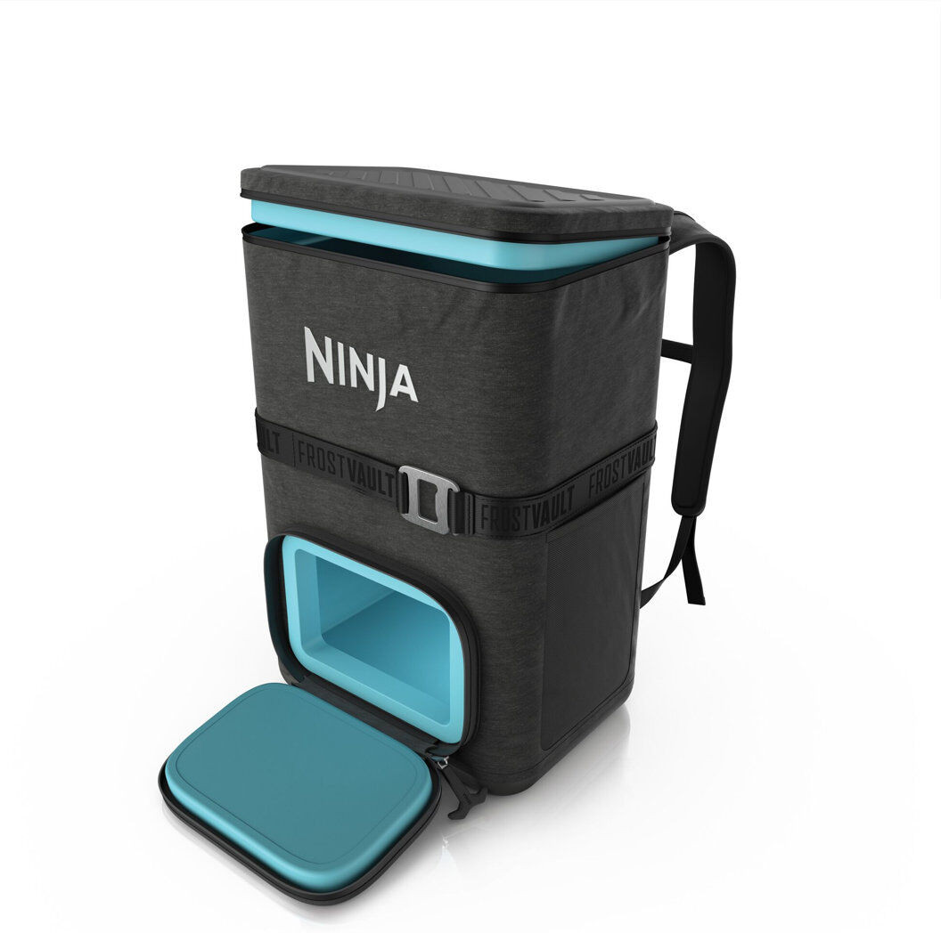 Ninja Outdoor FrostVault Go 17 litre 24-Can Backpack Soft Cooler with Cold Dry Zone Grey 51.5cm H x 34.5cm W x 25.5cm D