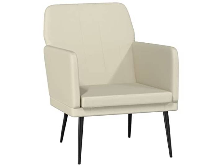 Tmriohed Relaxsessel Creme 61x78x80 cm Kunstleder Metall Gemütlicher Polstersessel mit dichter Schaumstoff-Polsterung und 110 kg Belastbarkeit für Schlafzimmer und Leseecke.