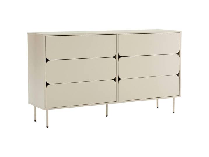 Xora Sideboard, Seidengrau, Metall, 6 Schublade(n) Schubladen, 150x85x40 cm, Wohnzimmer, Kommoden & Sideboards, Sideboards