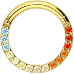 Titan Segmentring Clicker EINGEFASSTE BUNTE KRISTALLE