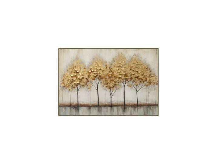 Handgemaltes, gerahmtes Bild „Golden Trees“ 82.5 x 122.5 cm Multicolor Crea Collection