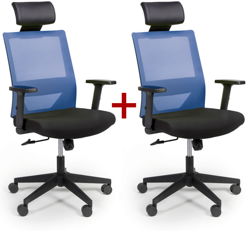 B2B Partner Kancelářská židle WOLF 1+1 ZDARMA, modrá