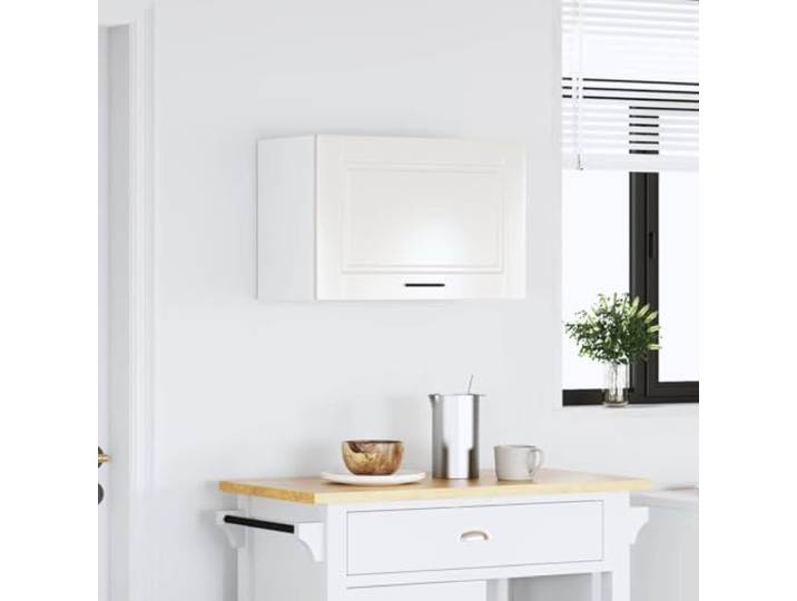 KTHLBRH Hängeschrank Küche Porto weiß glänzend 60 x 31 x 40 cm Spanplatte Wandmontage, 70 kg Kapazität, praktische Türen, einfache Reinigung
