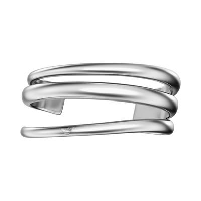 Armspange EMPORIO ARMANI, silber (metallfarben), Armbänder, Damen, 16cm, Metall, Armspange