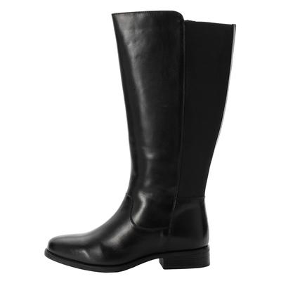 Weitschaftstiefel SHEEGO, Damen, Gr. 40, Leder, XXL-Schaft, schwarz, Glattleder, Leder, Schuhe Weitschaftstiefel