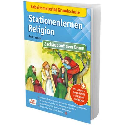 Arbeitsmaterial Grundschule. Stationenlernen Religion: Zachäus auf dem Baum, Set von Britta Vaorin, Don Bosco, 978-3-7698-2459-9