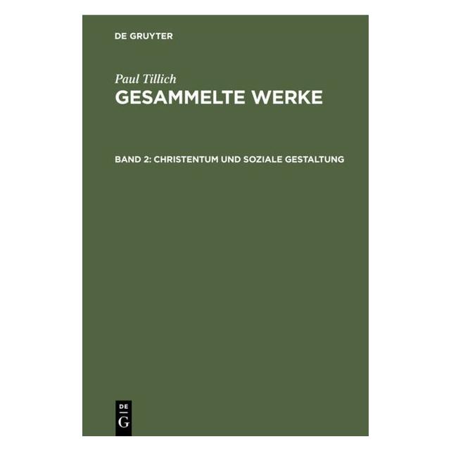 De Gruyter Tillich:Christentum und soziale Gestalt (Deutsch, Hardcover, Paul Tillich) (67771114)