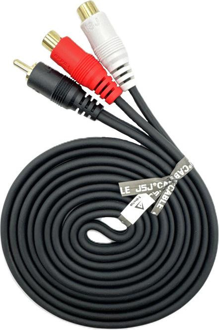 T-ProTek 1,8 meter Cinch Y-kabel met Y-adapter voor subwoofer en car audio