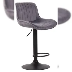 Proregal CHEFGASTRO Barhocker SAHARA Samt Schwarz HxBxT 86x50x50cm Samt Dunkelgrau Barstuhl