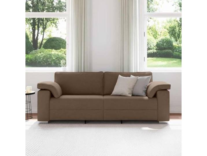 KTHLBRH Sofa für 3 Personen, braun, 219 cm, Stoff Breite Armlehnen, Metallrahmen und Sperrholz, atmungsaktives Design, verschleißfest