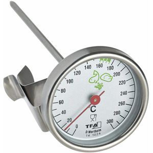 TFA Frittieröltester 14.1024 analog, aus Edelstahl, mit Befestigungsclip