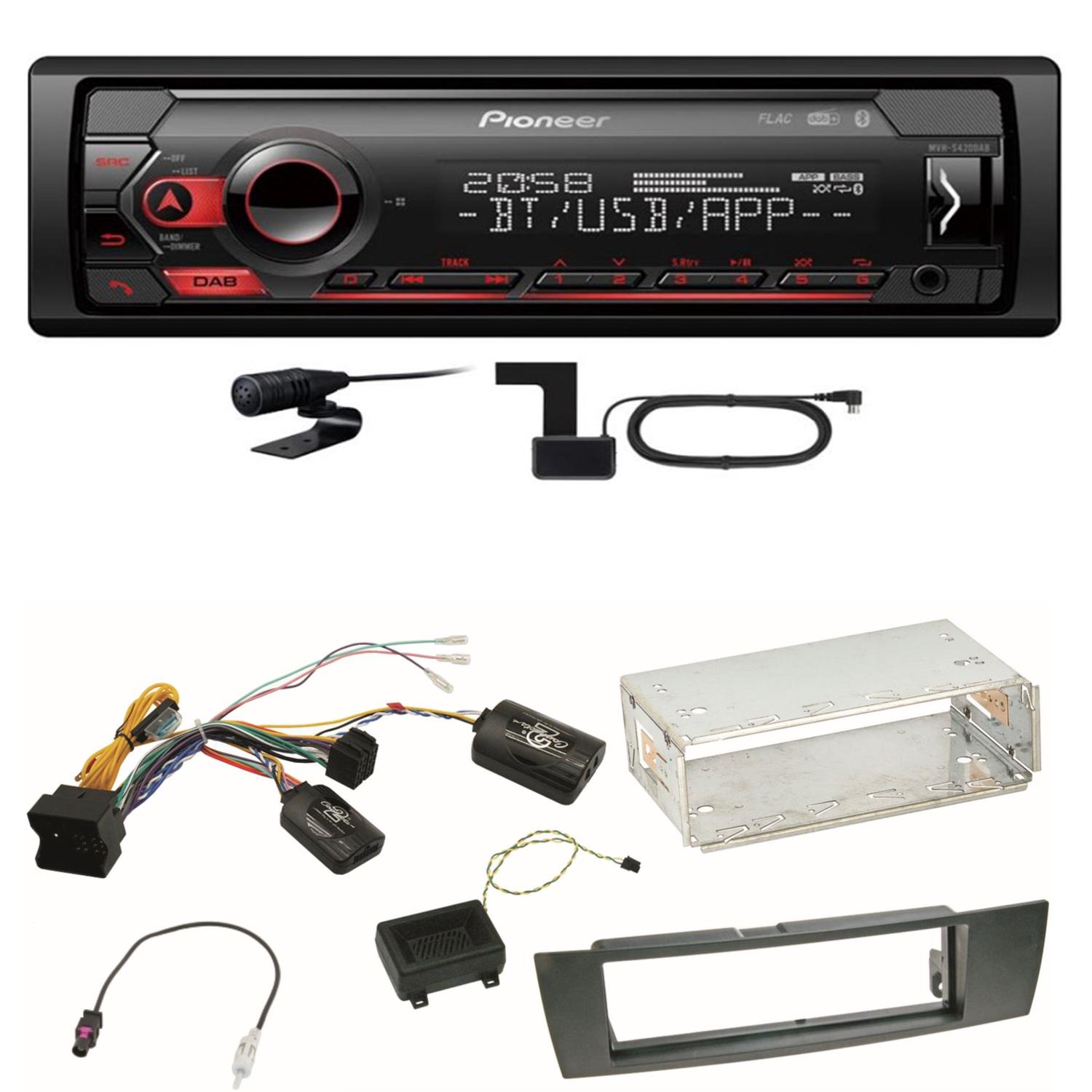 Pioneer MVH-S420DAB Bluetooth Autoradio MP3 Einbauset für BMW E87 E81 E82 X1 E84