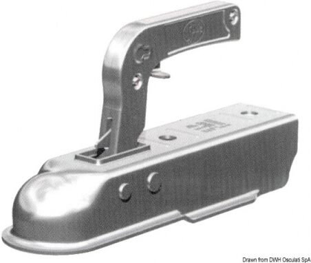 Osculati Gancio omologato per rimorchio dal tubo quadro 1300 Kg. 50 mm.