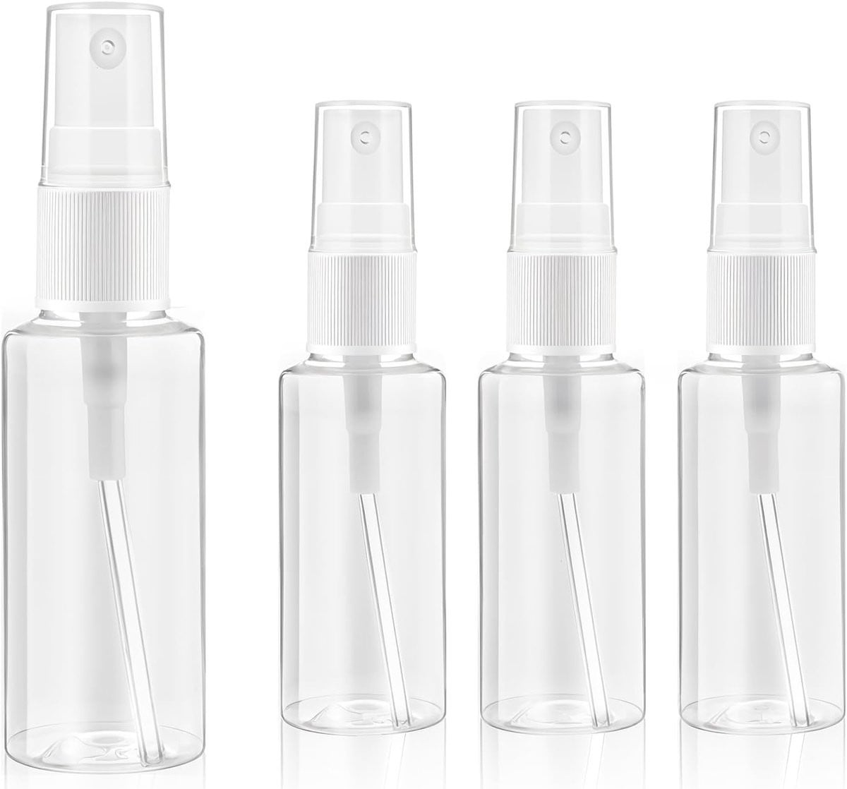 Set van 4 transparante mini sprayflessen van 30ml - Herbruikbare plastic vernevelaars voor parfum, water en reizen