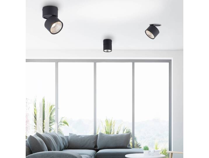 PURE LED-Deckenleuchte Nola, einflammig, schwarz dimmbar, schwarz, für Wohn- / Esszimmer, Modern