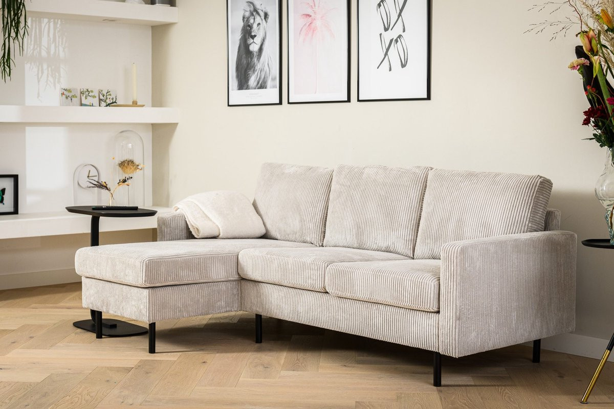Moderne hoekbank Rochedale Naturel