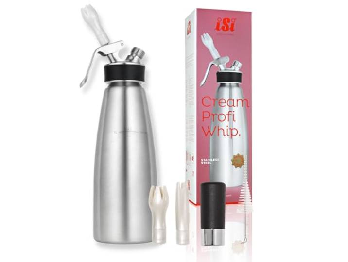 iSi 1730 Sahnespender 1000ml Cream Profi Whip 1 L, Aus hochwertigem Edelstahl rostfrei, Betrieb mit iSi sahnekapseln, Für Sahne & weitere kalte Anwendungen, Spülmaschinenfest
