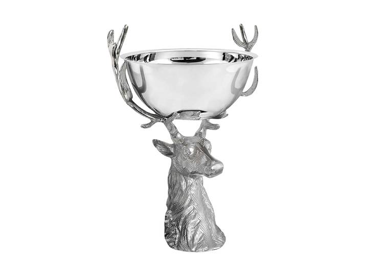 Design Schale & Sektkühler „Richard“ aus Edelstahl, vernickelt Silber Ø 32 x 45 cm EDZARD