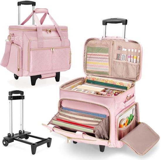 Koffer für Bastelmaterialien, Tasche für Scrapbooking, rosa