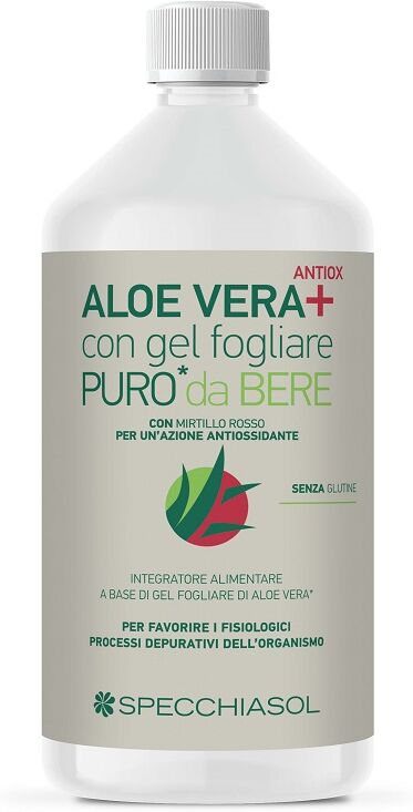 SPECCHIASOL Srl Aloe Vera+ Antiox Gel Fogliare Puro da Bere, 1000 ml