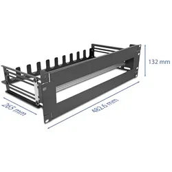 DELOCK 19" Schutzschalterleiste mit Abdeckung, Kabelzugentla