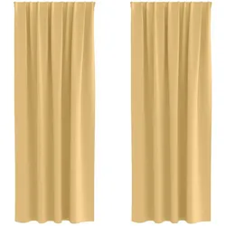 vidaXL Verdunkelungs-Vorhänge mit Ringen 2 pcs Beige 225 x 140 cm