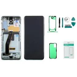 Samsung Galaxy S20 4G/5G Display (mit Rahmen) cloud white (weiß) - Set