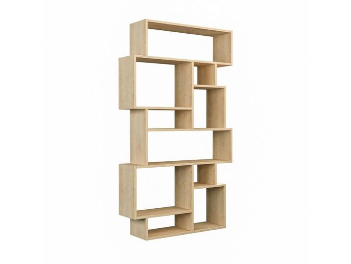 Etagère moderne déstructurée décor chêne 10 niches