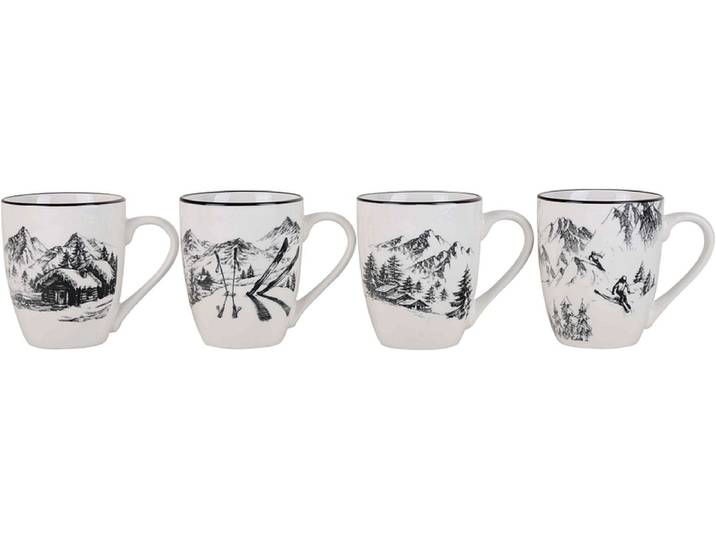 Set Kaffeebecher MOUNTAIN 1 10cl porzellan weiss 4-teilig