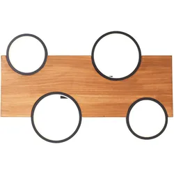 Brilliant, Deckenleuchte, Cheesy LED Deckenleuchte 55x35cm matt schwarz/holz (3400 lm)