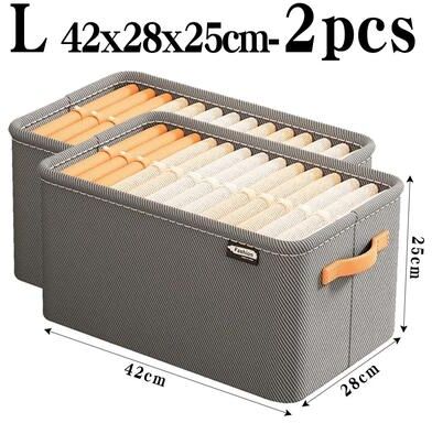 Uplift Treasures Thick Fabric Clothes Storage Organizer grey L 2pcs