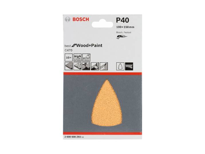 Bosch Schleifblatt C470 Best for Wood and Paint K40 10 Stück