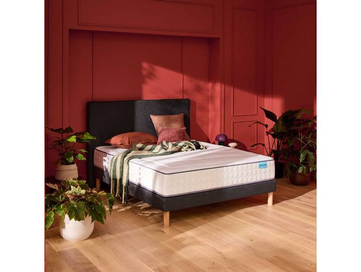 Ensemble sommier et matelas 140x200 cm ressorts et mémoire de forme ferme Merinos Beauty Bed