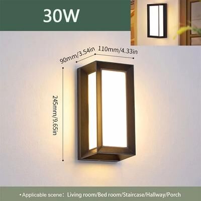Inspire Curations Premium LED Outdoor Wall Light With Motion Sensor Waterproof Porch & Garden Lighting model D 30w Cold No Sensor