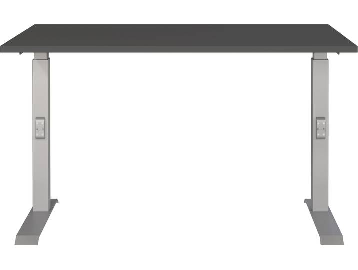 Schreibtisch GERMANIA Downey , grau (graphit, silber, silber, graphit), B:120cm H:91cm T:80cm, Tische, Schreibtisch, höhenverstellbar von 68-91 cm, verfügbar in verschiedenen Breiten