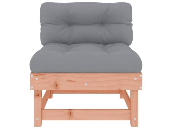 KTHLBRH Mittelsofa Douglas mit grauem Kissen Lattenrost-Design, robuster Rahmen, modular, 110 kg Tragkraft, für Garten und Terrasse