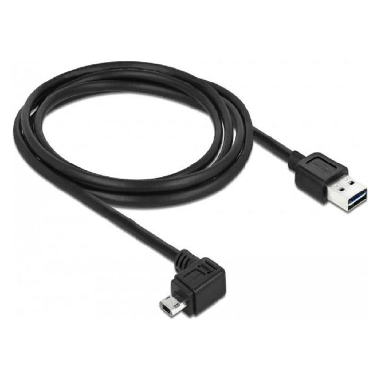 Delock Easy USB-A - Micro-B, gewinkelt links/rechts (2 m, USB 2.0) (83853)