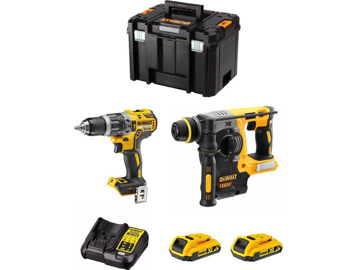 Kit DeWALT DWK210 (DCD796 + DCH273 + 2 x 2.0 Ah + DCB107 + TSTAK VI)