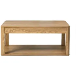 COUCHTISCH 2 rechteckige Holzoptik-Ablagen L90 cm - CELIA