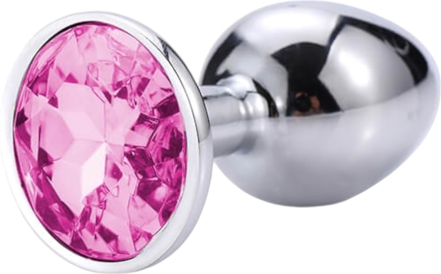 Sunfo - Metal Anal Plug with Pink Gem (Silver)