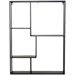 Metallregal schwarz in modernem Design 80 cm hoch