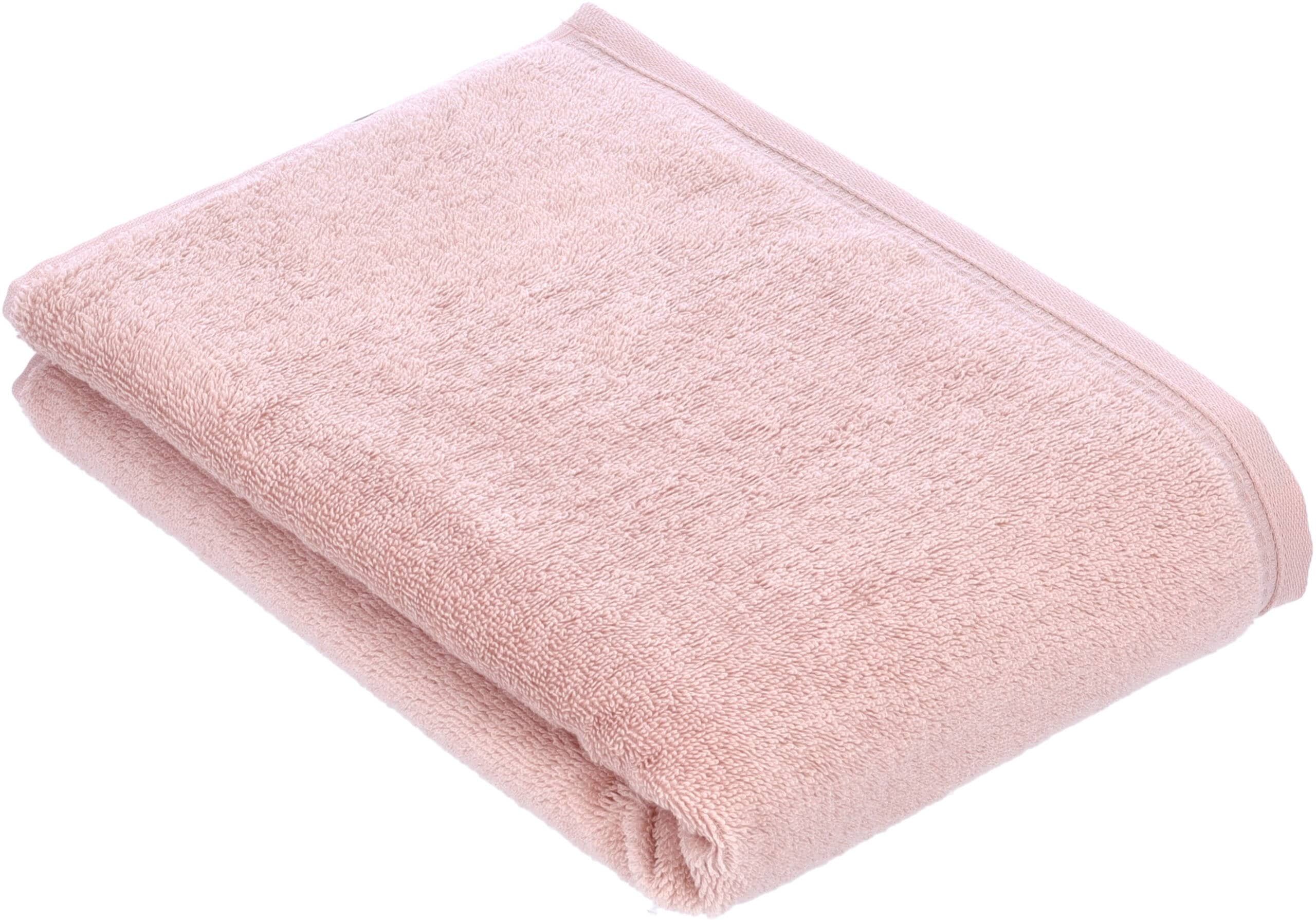 Badetuch VOSSEN "Detox Time", rosa (pearl skin), B:67cm L:140cm, Walkfrottier, Baumwolle, Handtücher, Badetuch, Waffelpique Bordüren pearl skin B/L: 67cmx140cm, 1 Stk., Walkfrottier