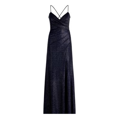 Abendkleid VERA MONT "Damen im Glitzer-Look", Damen, Gr. 36, Normalgrößen, blau (dunkelblau, dunkelblau), Obermaterial: 81% Polyamid, 19% Elasthan. Besatz: 100% Polyamid. Futter: 100% Polyester, figurbetont lang, Kleider Abendkleid