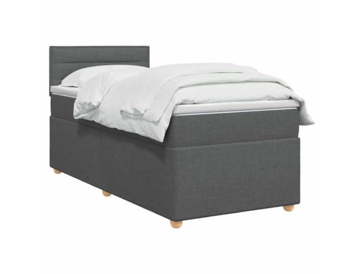 vidaXL Boxspringbett mit Matratze Dunkelgrau 100 x 200 cm Stoff Angenehmer Komfort mit Höhenanpassung. Sorge für eine coole Stimmung mit integrierter Beleuchtung