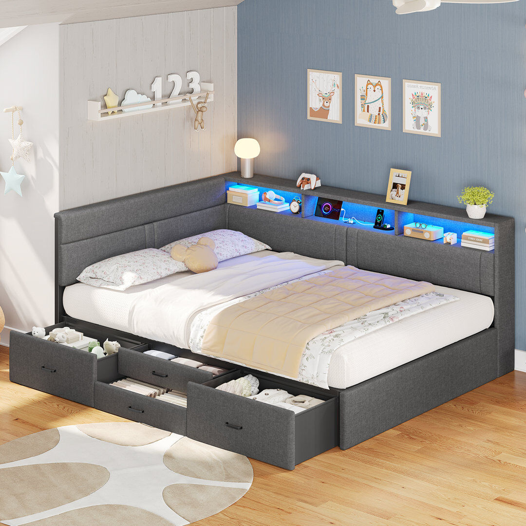 Brayden Studio Drawers Daybed Grey Double (4'6)