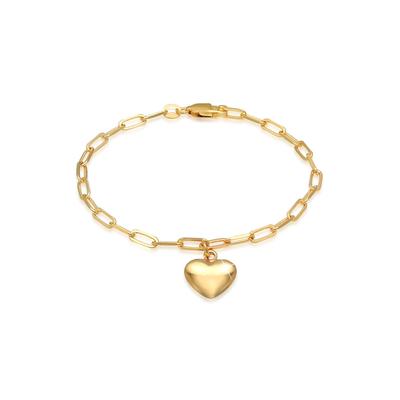 Armband ELLI "Herz Liebe Trend Romantik 925 Silber" Gr. 18, gold, Armbänder, Damen, 18cm, ohne Stein, Silber 925 (Sterlingsilber), Armband