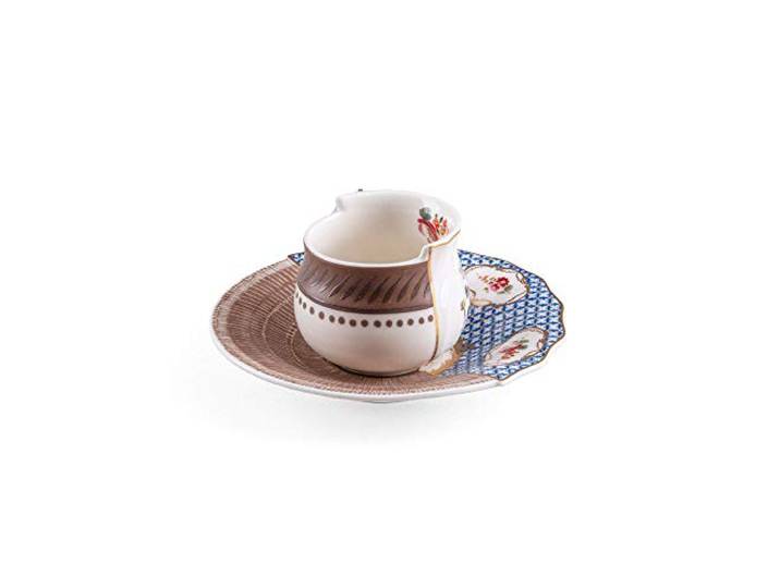 Seletti Hybrid Kollektion Tavola, Kaffeetasse mit Untertasse aus Porzellan Hybrid 2.0-DJENNE