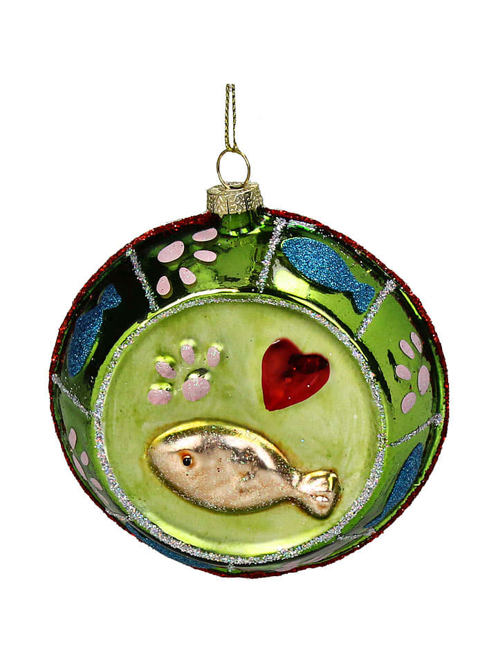 Kersten Baumschmuck "Cat Bowl" in Grün - (H)10 cm - onesize