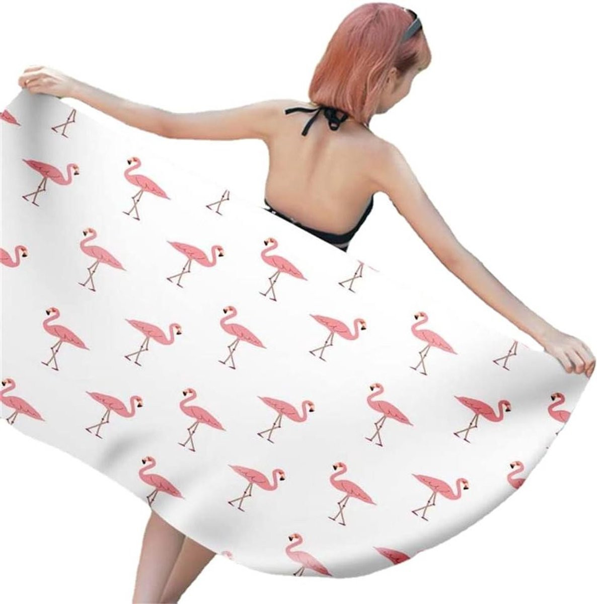 Strandlaken Microfiber handdoek Roze flamingo 80 x 160 cm