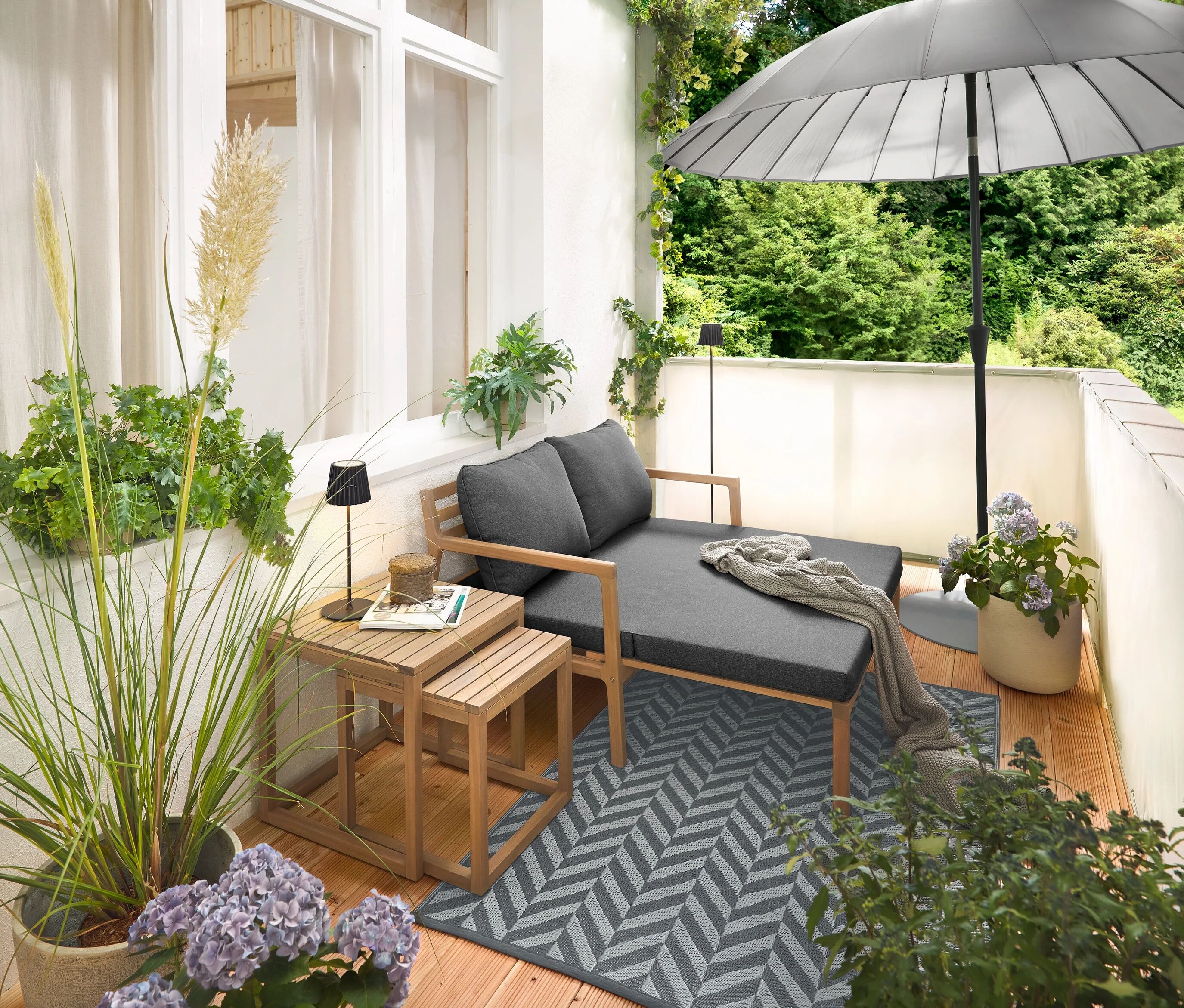 Tchibo - Outdoor-Teppich - anthrazit